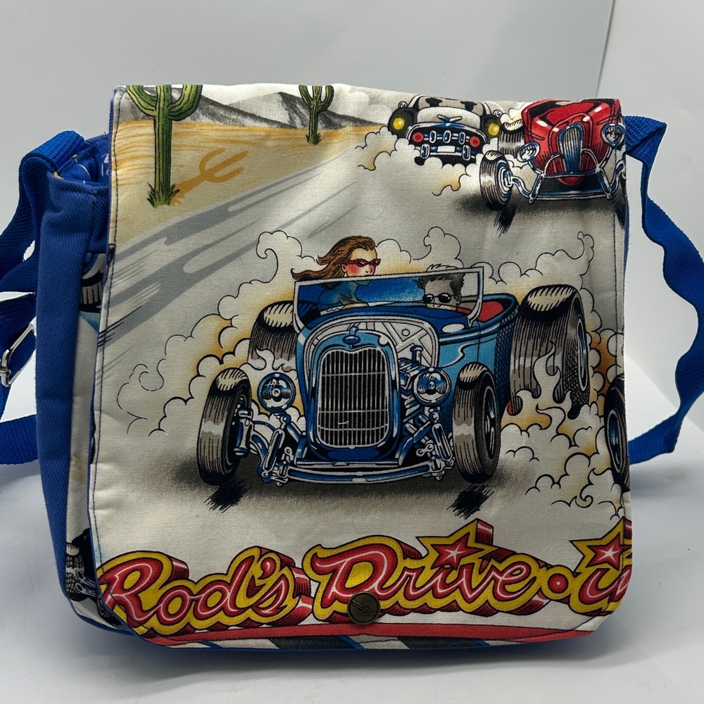 Handmade Vintage Car Print Shoulder Bag